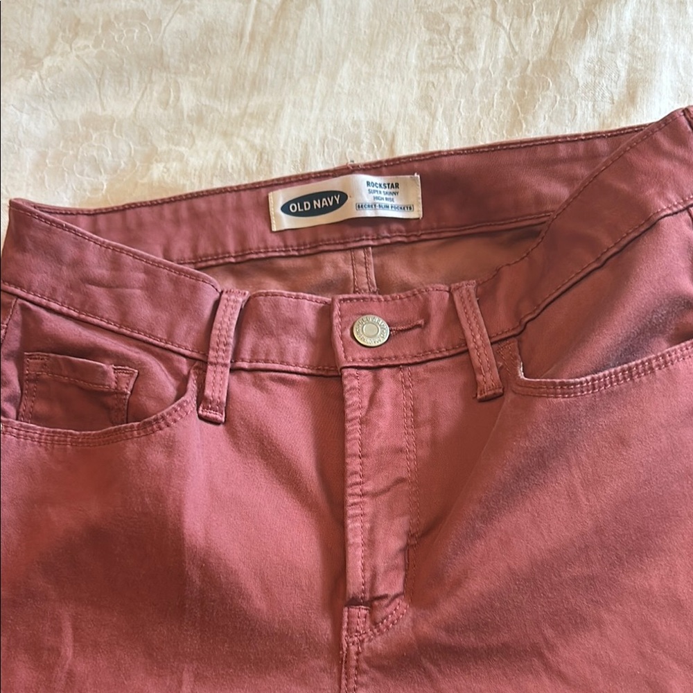 Old Navy Rockstar Super Skinny High Rise Secret Slim Pockets Jeans Mauve Size 4